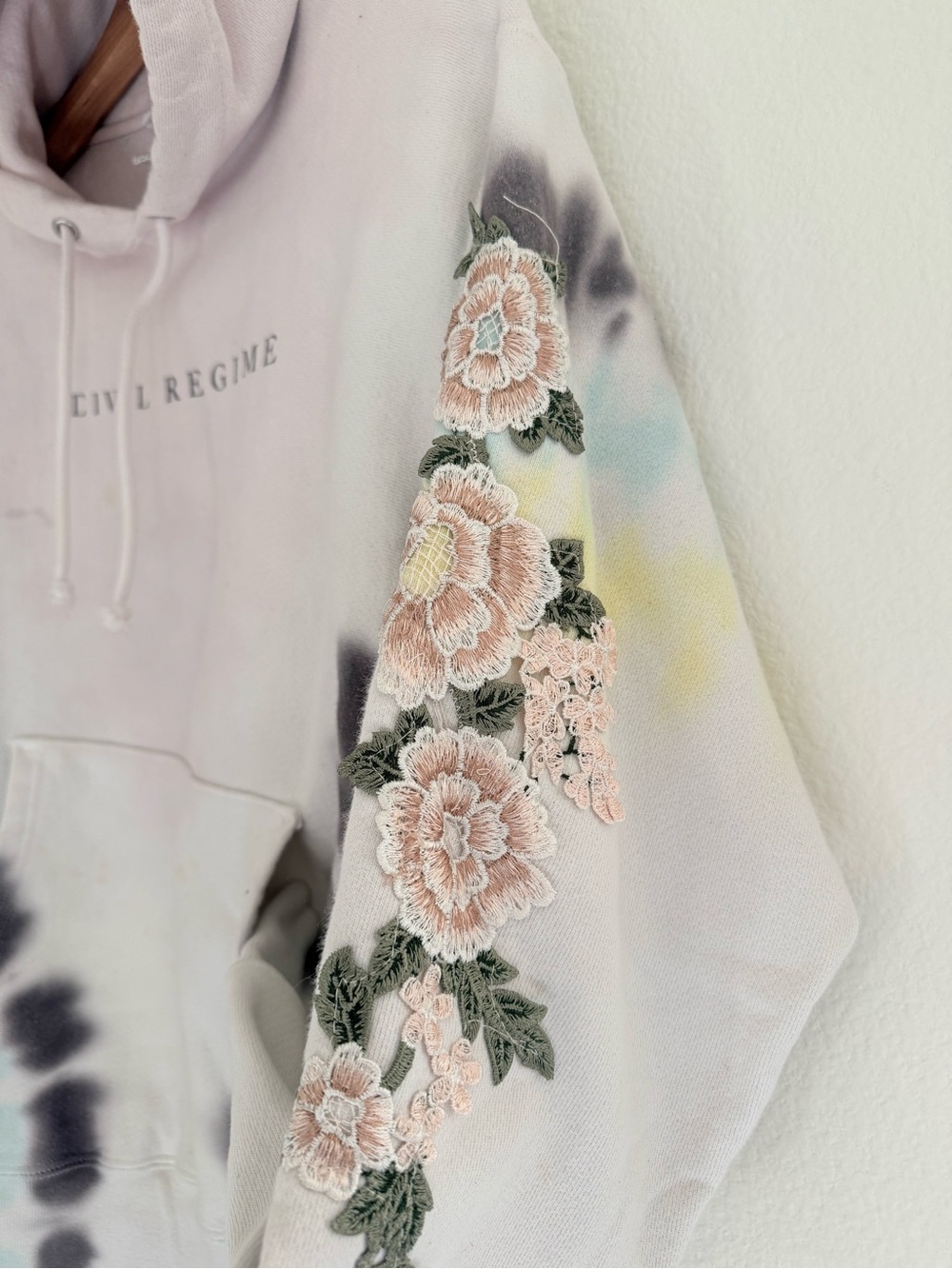 Civil Regime x Champion Rose Floral Tie Dye Pastel Hoodie Darc Sport Medium - Picture 5 of 11